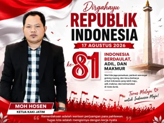 Ketua KAKI Jatim Moh Hosen Dalam HUT RI Ke- 81 Tahun, Ajak Rakyat Jaga Persatuan dan Lawan Korupsi